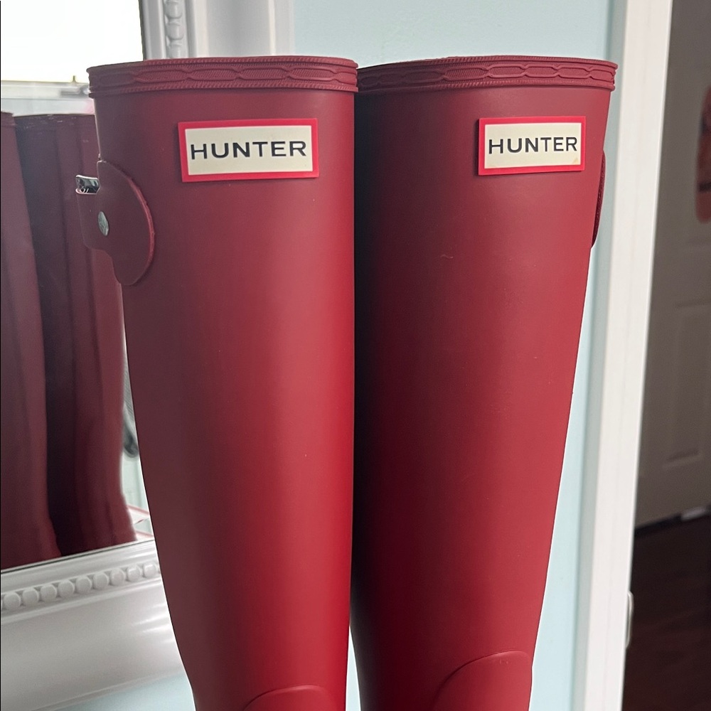 Hunter Deep Red Waterproof Boots - Picture 2 of 11